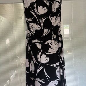 Dress black with white flowers